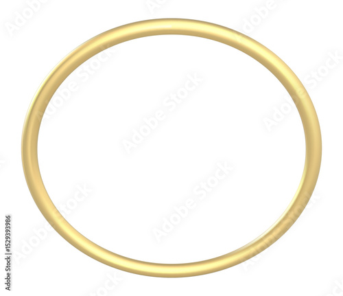Elegant golden ring forming a flawless circle against a pristine white background, perfect for wedding, anniversary, engagement, or Valentines Day celebrations and projects