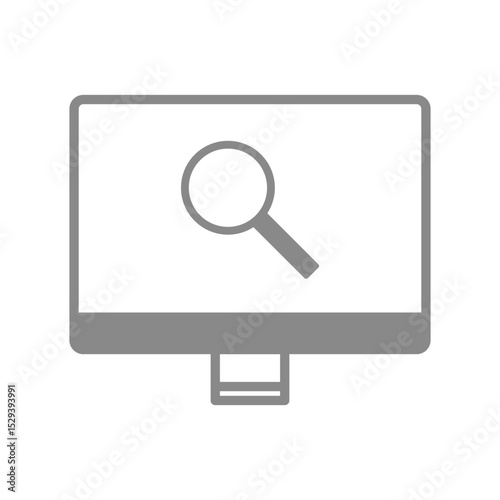 虫眼鏡が表示されたデスクトップパソコンのアイコン