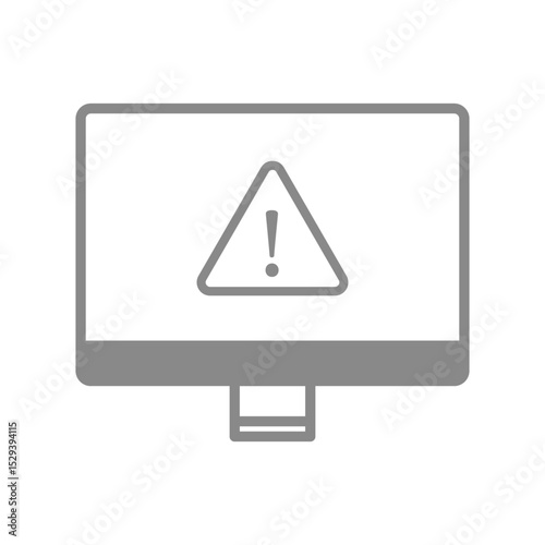 警告が表示されたデスクトップパソコンのアイコン