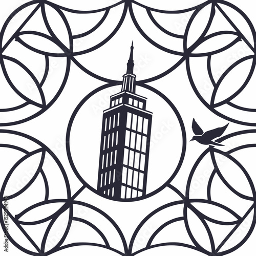 vector illustration of a cage with birds