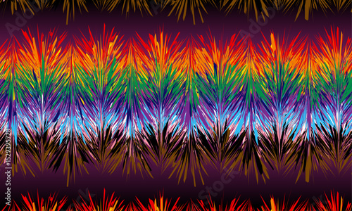 African Wax Print fabric, Ethnic painting colorful handmade ornament for your design, floral tribal motifs, abstract shape elements. Vector background