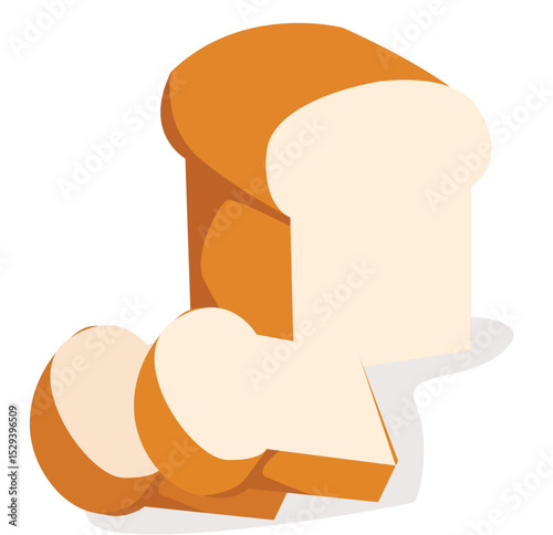 Bread sliced bakery icon. vektor