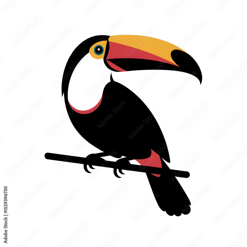 Naklejka premium toucan on a white background 