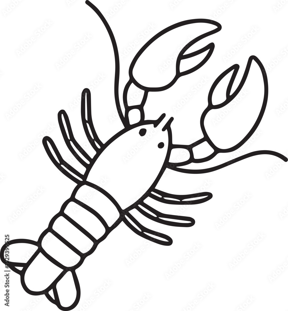 Fototapeta premium Lobster Line Art vector illustration