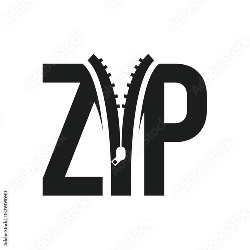 Zip security logo design template.