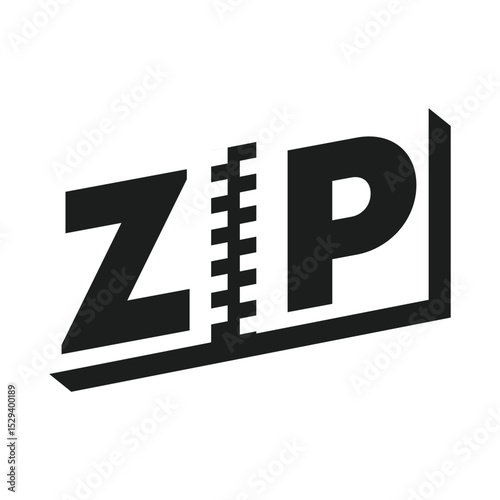 Zip security logo design template.