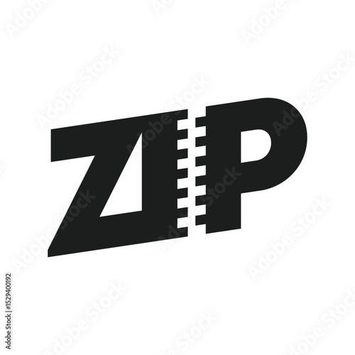 Zip security logo design template.