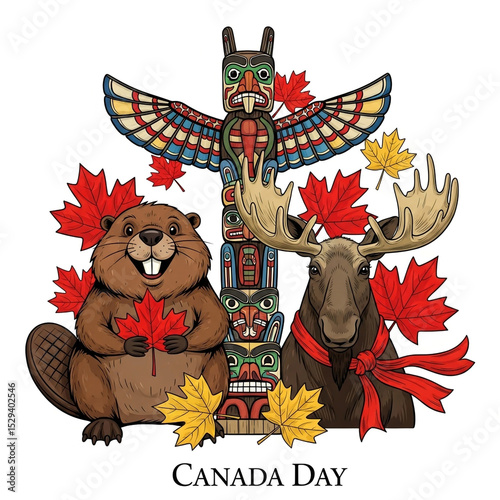 Happy Canada Day: Beaver, M...