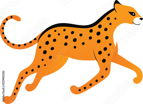 Wild Cheetah Sprinting on Savannah.