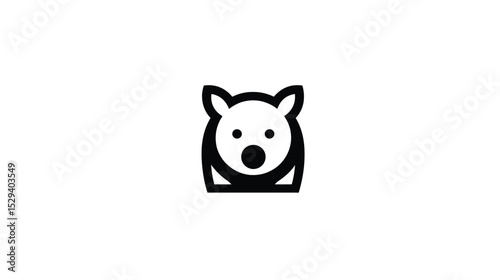 Vector silhouette Wombat Icon: Minimalist Black and White Design