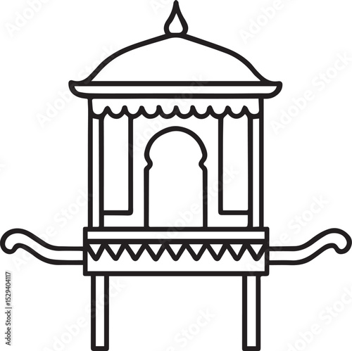 Palanquin Line Art Vector Pack – Perfect for Cultural and Traditional Art