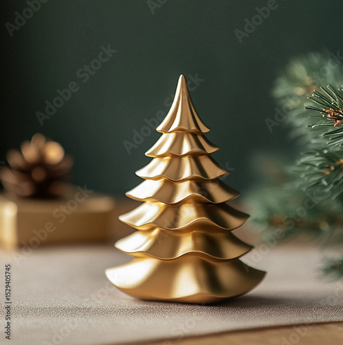 matte allow simple chrome christmas tree figurine