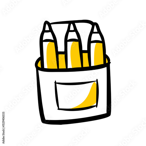 Crayons Box Icon: Art, Drawing, Coloring & Creativity for Kids. Ideal for School, Play, Learning & Educational Activity Graphic