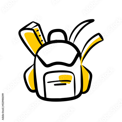 School Backpack Icon: Education, Learning, Supplies & Adventure. Ideal for Students, Travel, Outdoors, Kids & Back to School Graphics