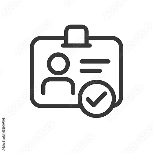 Identification card with user icon and check mark symbol  