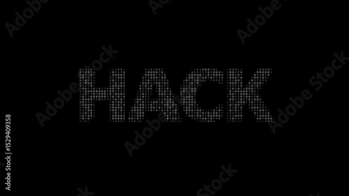 Hack Word Digital Dotted Text Animation