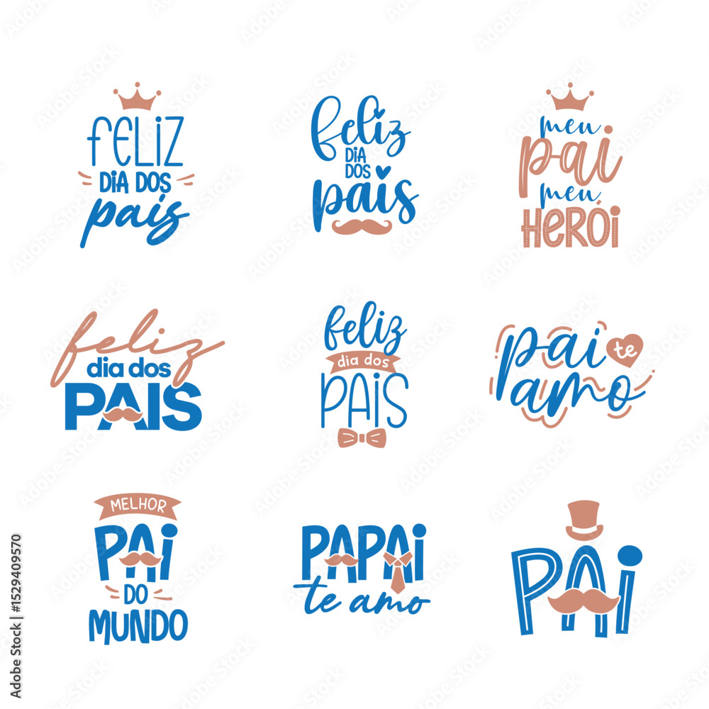 Feliz dia dos pais tipográfico