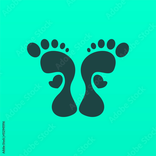 Foot print logo design template
