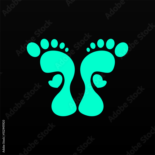 Foot print logo design template