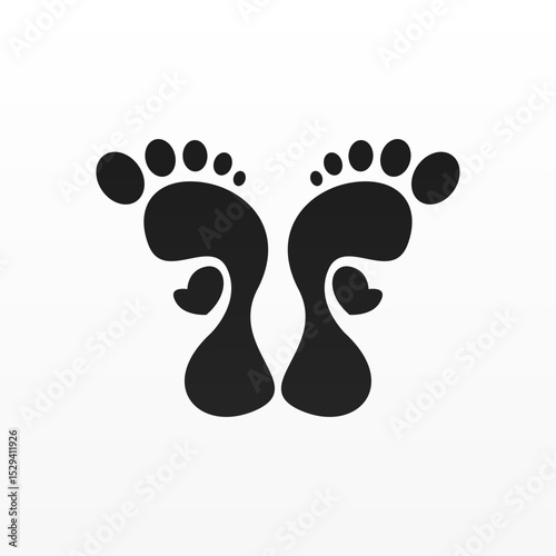 Foot print logo design template