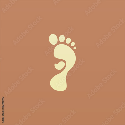 Foot print logo design template