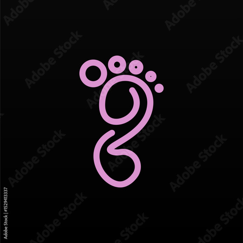 Foot print logo design template