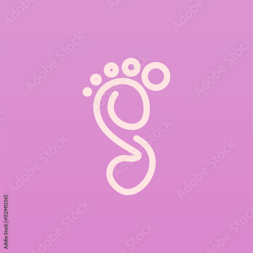 Foot print logo design template
