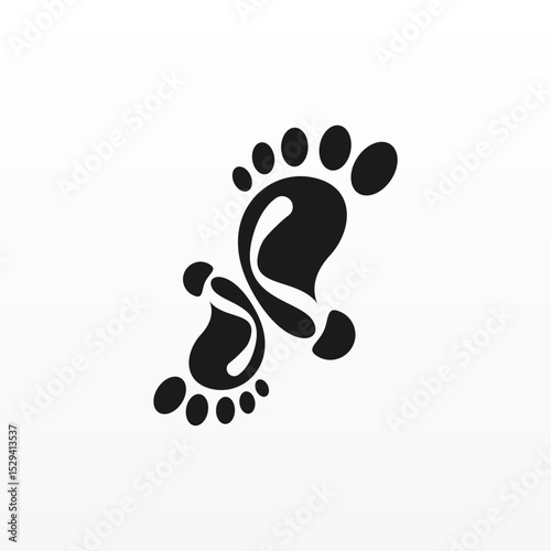 Foot print logo design template