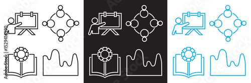 Workshop  Icon. Vector for Training,  collaboration, knowledge, skills, ideas, chart, growth, presentation etc. Vector for websites, mobile interfaces, presentations, banner, visual branding etc. 