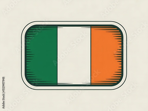 Stylized illustration of the Irish flag in a rounded square frame. Free Download Stylized illustration of the Irish flag in a rounded square frame. - GFXLoad