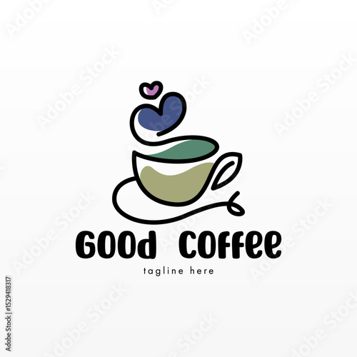 Coffee logo design concept. Coffee drink logo template