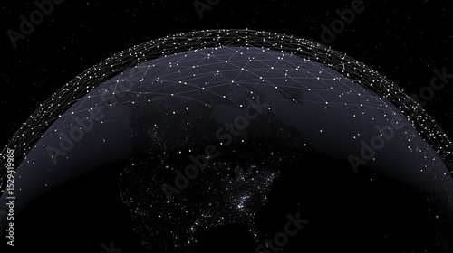 Global connectivity network around earth illustration
