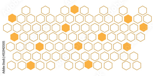 abstract simple orange outline honeycomb pattern can be used background.
