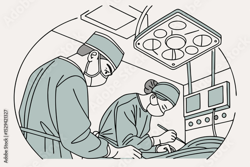 Vector Illustration of Surgery.