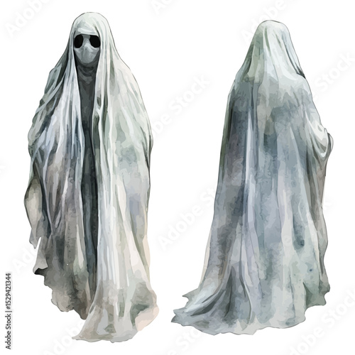 watercolor vector of Cloaks Of Invisibility, high quality, isolated on a white background.