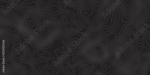 "Minimal topographic contour pattern on a dark background with fine grey lines. Abstract, fluid linework ideal for tech, nature, or mapping-inspired vector designs and stylish digital wallpapers"