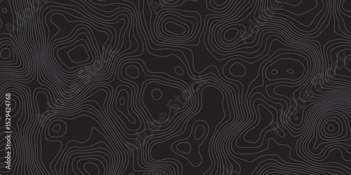 "Minimal topographic contour pattern on a dark background with fine grey lines. Abstract, fluid linework ideal for tech, nature, or mapping-inspired vector designs and stylish digital wallpapers"