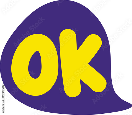 Ok speech bubble illustration