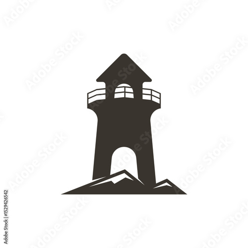 Lighthouse logo design concept vector.