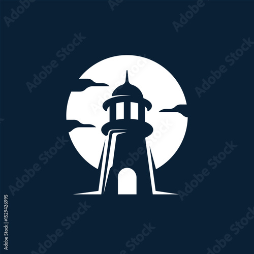 Lighthouse logo design concept vector.