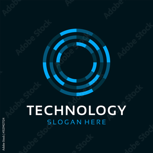 Abstract circle technology logo vector