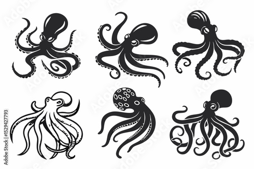 vector set of sea animals
