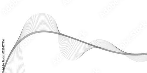 Abstract black wave design isolated on white background. abstract black wave and curve design  black wave lines pattern on white background. Vector illustration