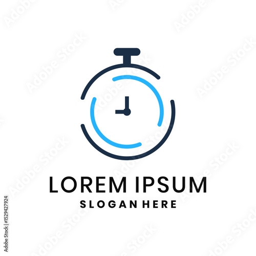 Minimalist Stopwatch Logo Design, Modern Timer Icon, Stopwatch Symbol