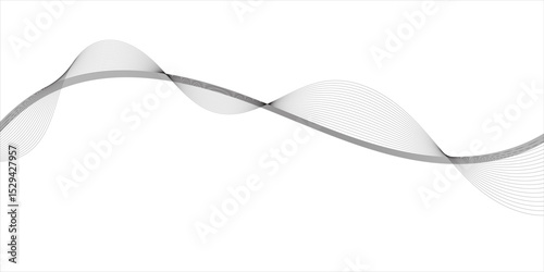 Abstract black wave design isolated on white background. abstract black wave and curve design  black wave lines pattern on white background. Vector illustration