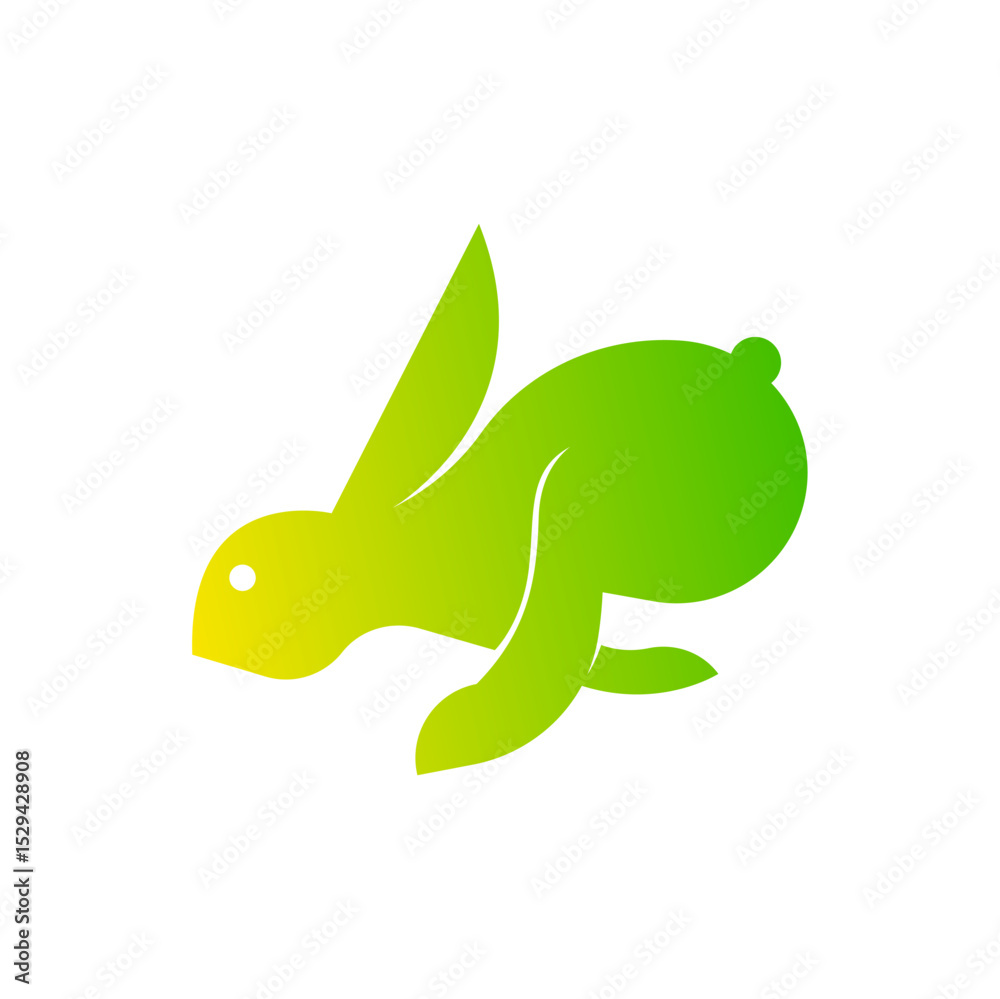 Fototapeta premium Colorful rabbit logo design template