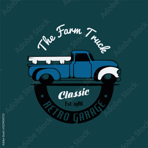 Retro american muscle car logo design template