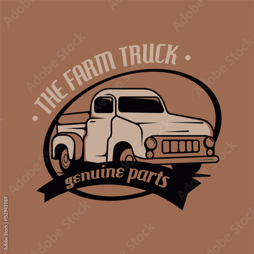 Retro american muscle car logo design template
