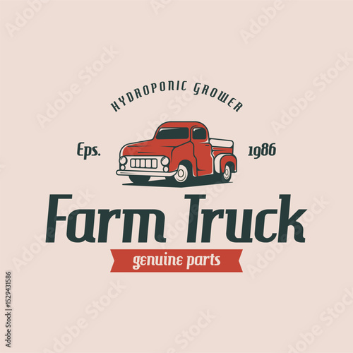 Retro american muscle car logo design template