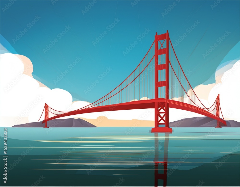 Obraz premium the golden gate bridge illustartion